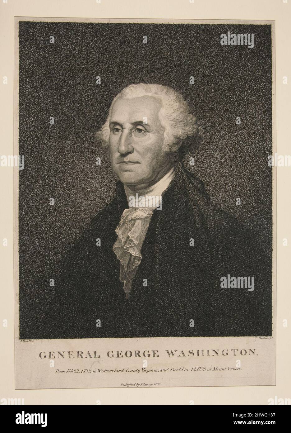 General George Washington. Engraver: David Edwin, American, born ...