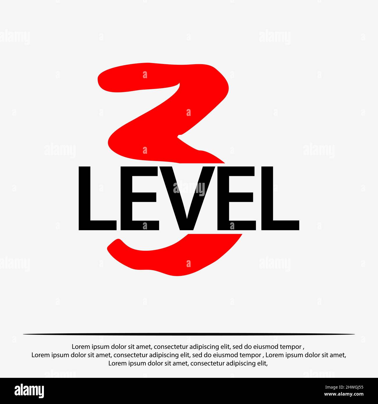 Level 3 background. Vector Illustration on white background Stock ...