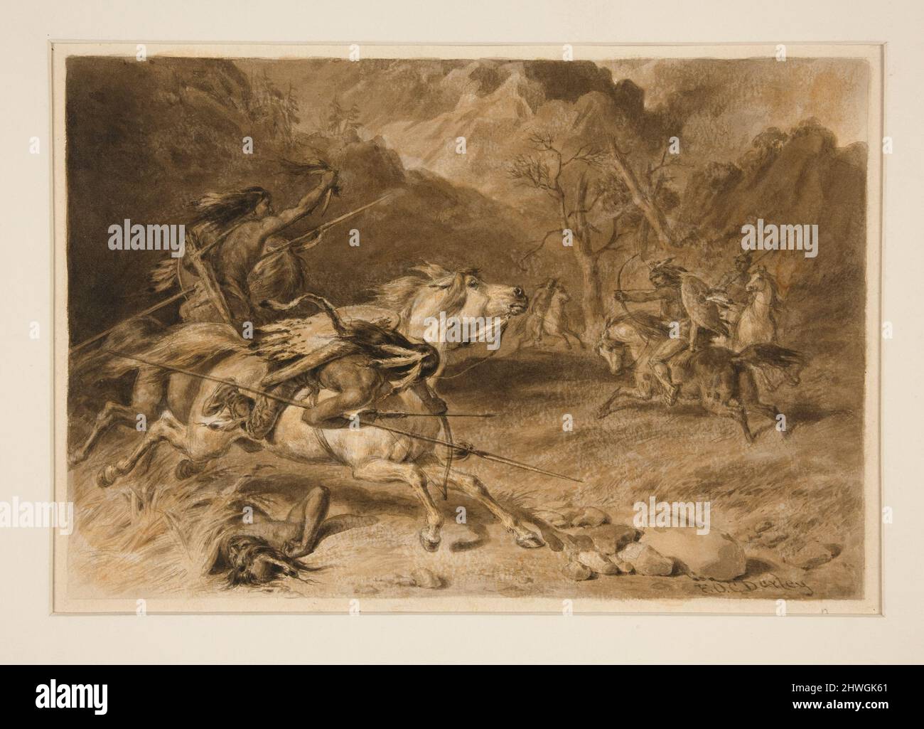 Indian fight on horseback hi-res stock photography and images - Alamy