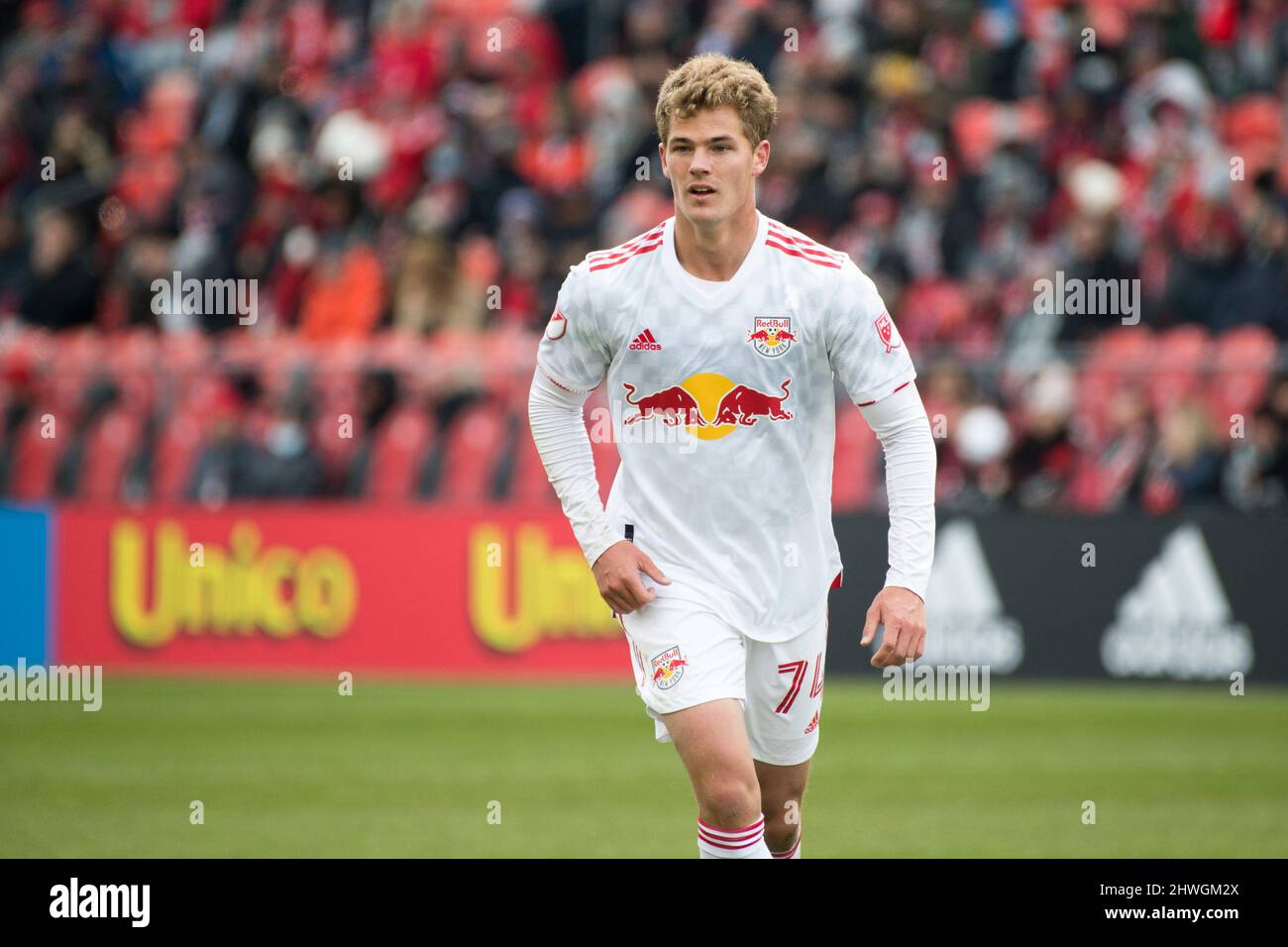 Toronto, Canada. 05th Mar, 2022. Tom Barlow (74) in action during the MLS  game between Toronto FC and New York Red Bulls at BMO Field.The game ended  1-4 for the New York