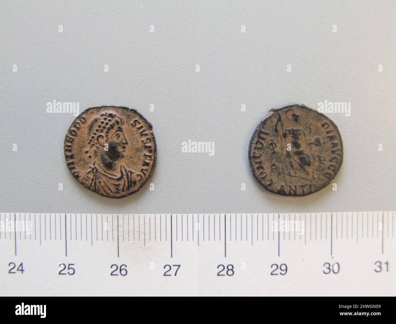Theodius Math 1 Nummus of Theodosius I, Emperor of Rome from Antioch. Ruler ...