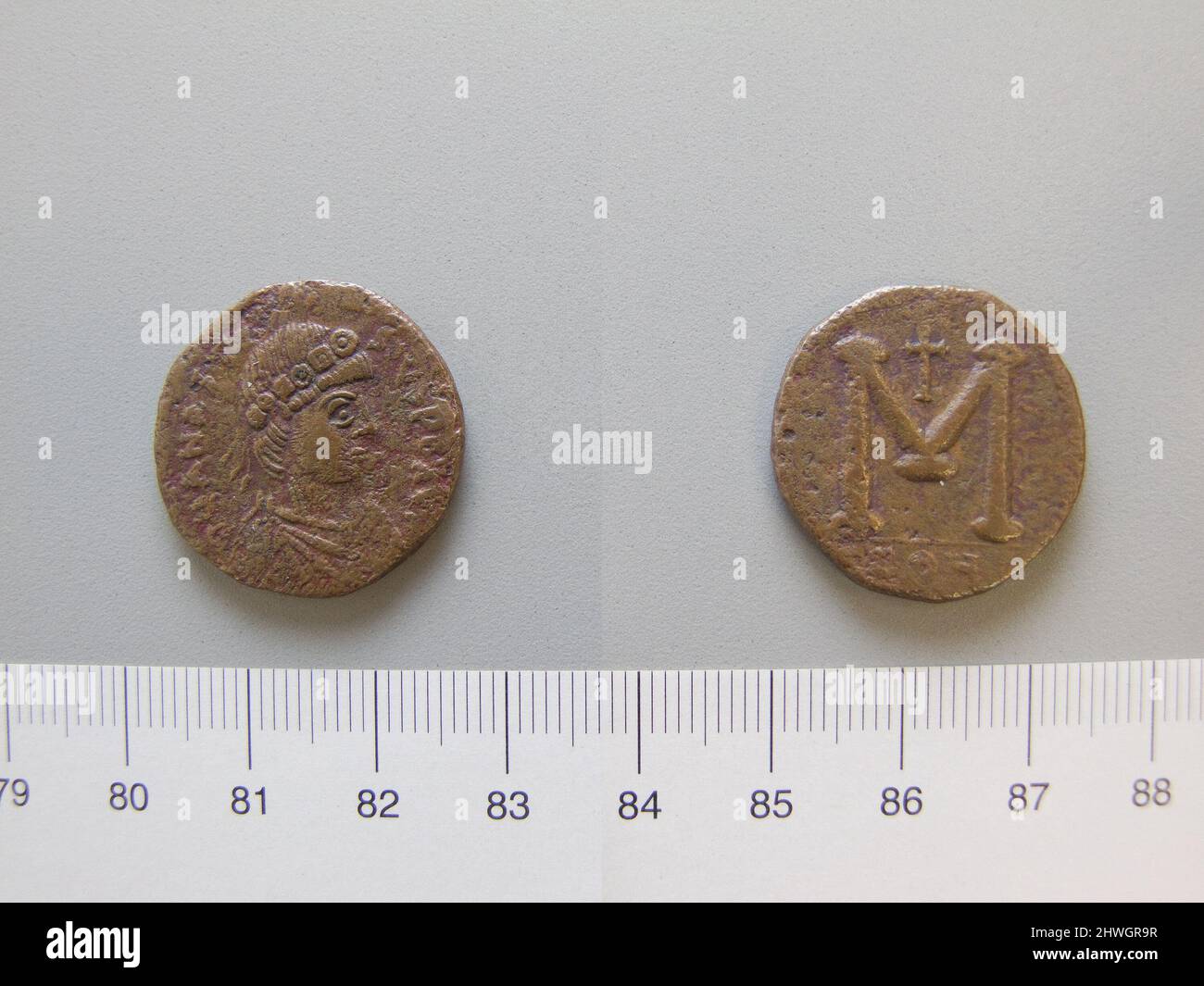 Follis (40 Nummi) of Anastasius I from Constantinople. Ruler