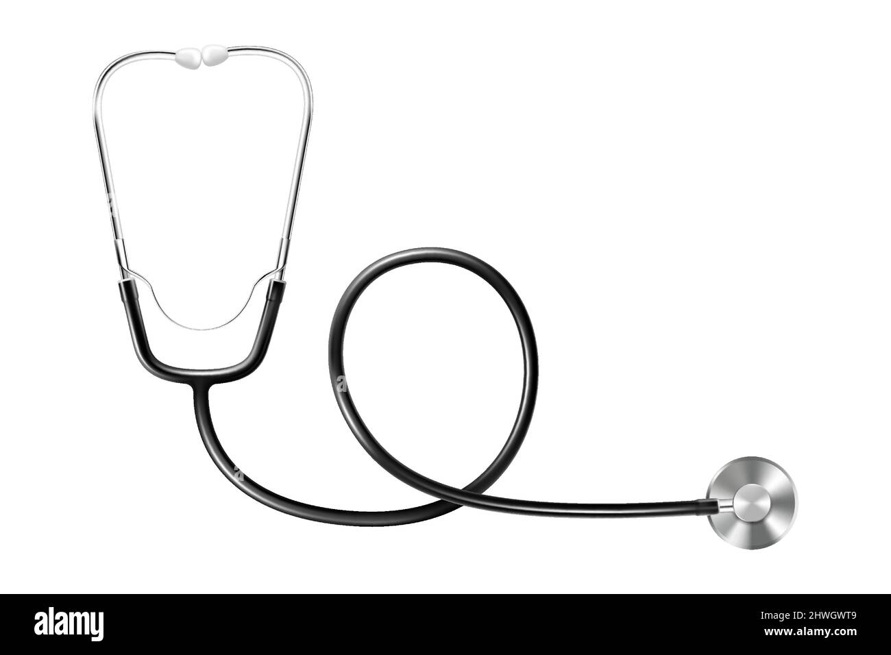 Stethoscope stainless steel tool for diagnostics. Medical equipment. Acoustic device for