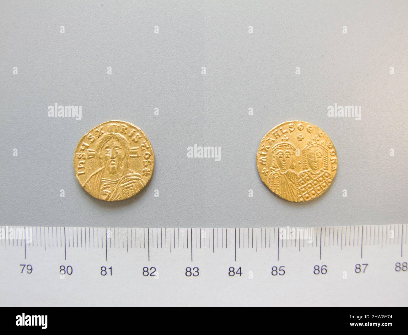 Solidus of Michael III from Constantinople. Ruler: Michael III, Emperor ...