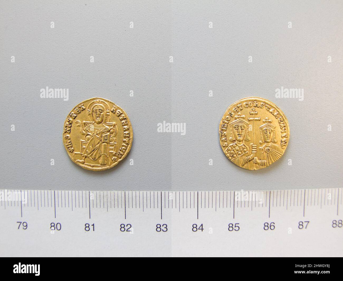 Solidus of Basil I, Emperor of Byzantium from Constantinople. Ruler Basil I, Emperor of