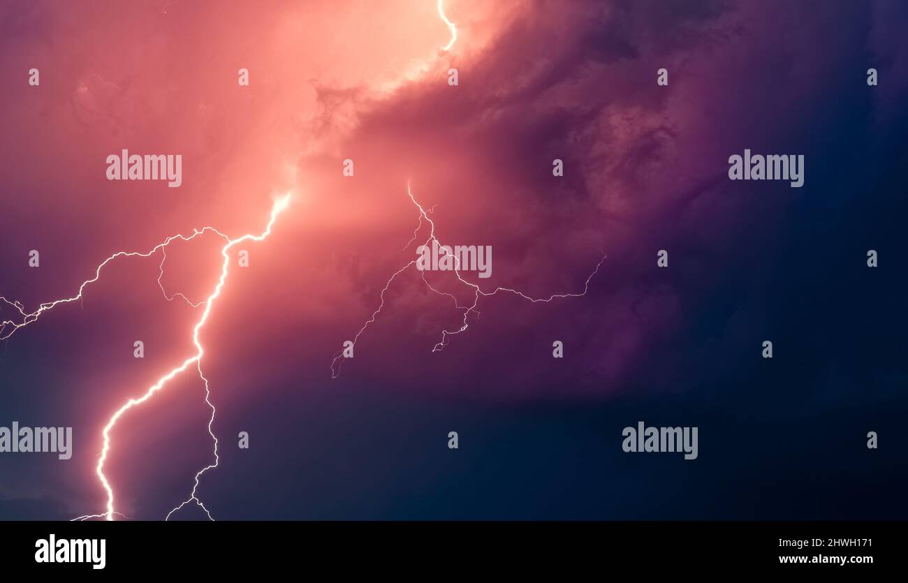 lightning on a stormy night Stock Photo - Alamy