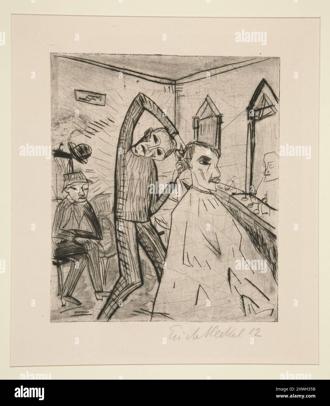 Barbierstube (Barber Shop).  Artist: Erich Heckel, German, 1883–1970 Stock Photo