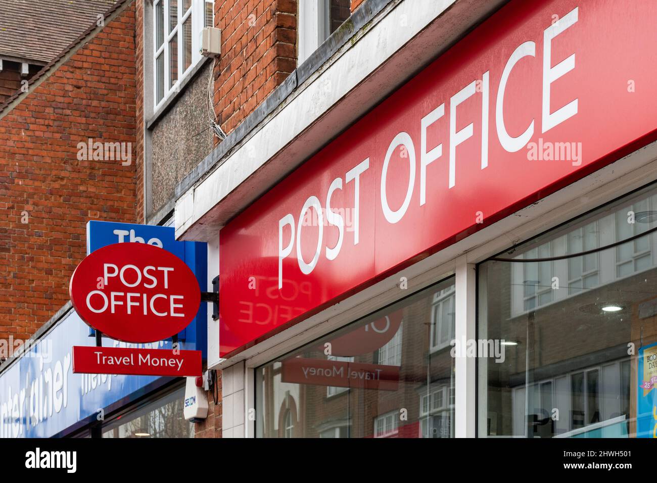 Post Office Travel Money sign, UK Stock Photo