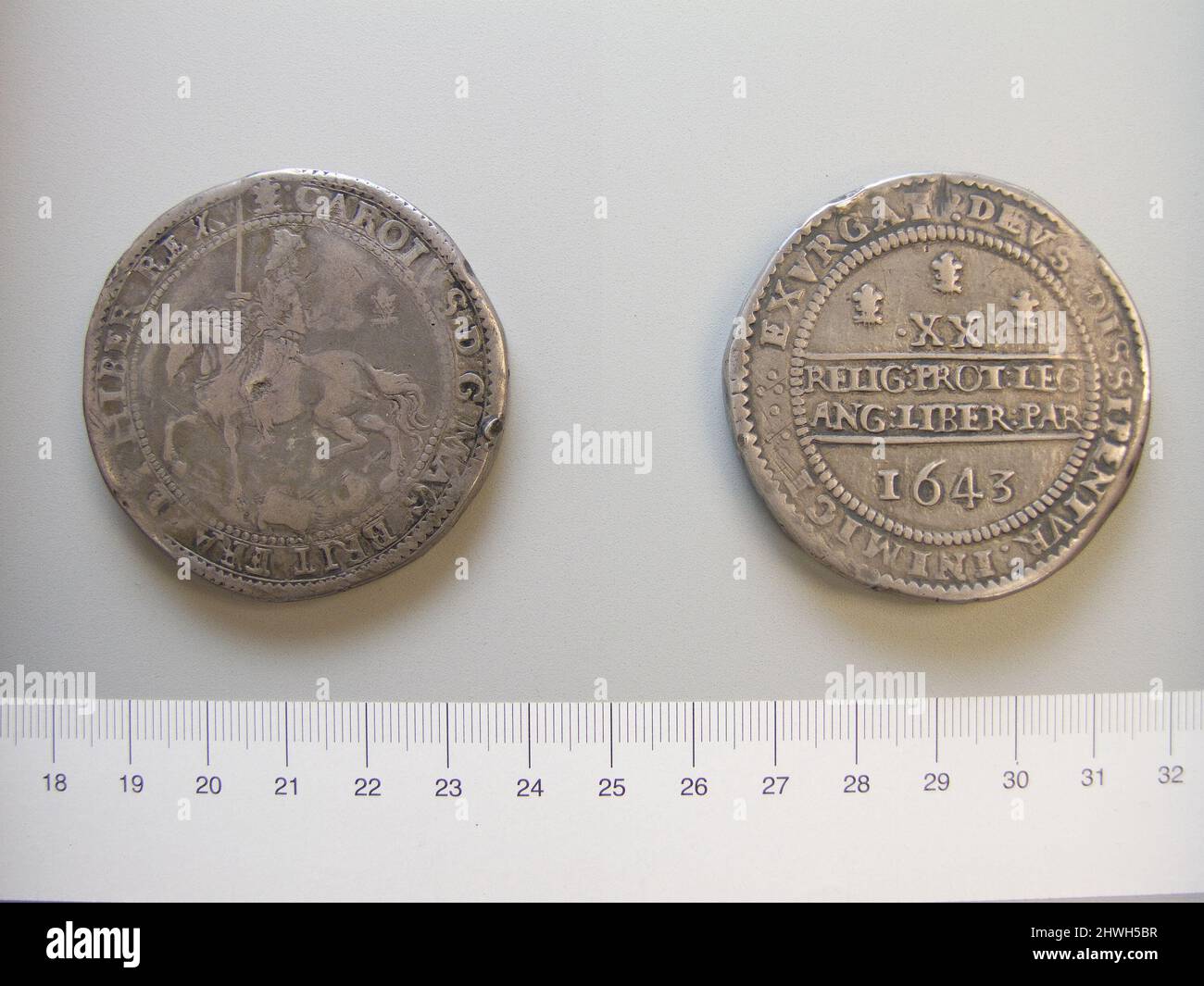 Pound of Charles I, King of England from Oxford. Ruler Charles I, King