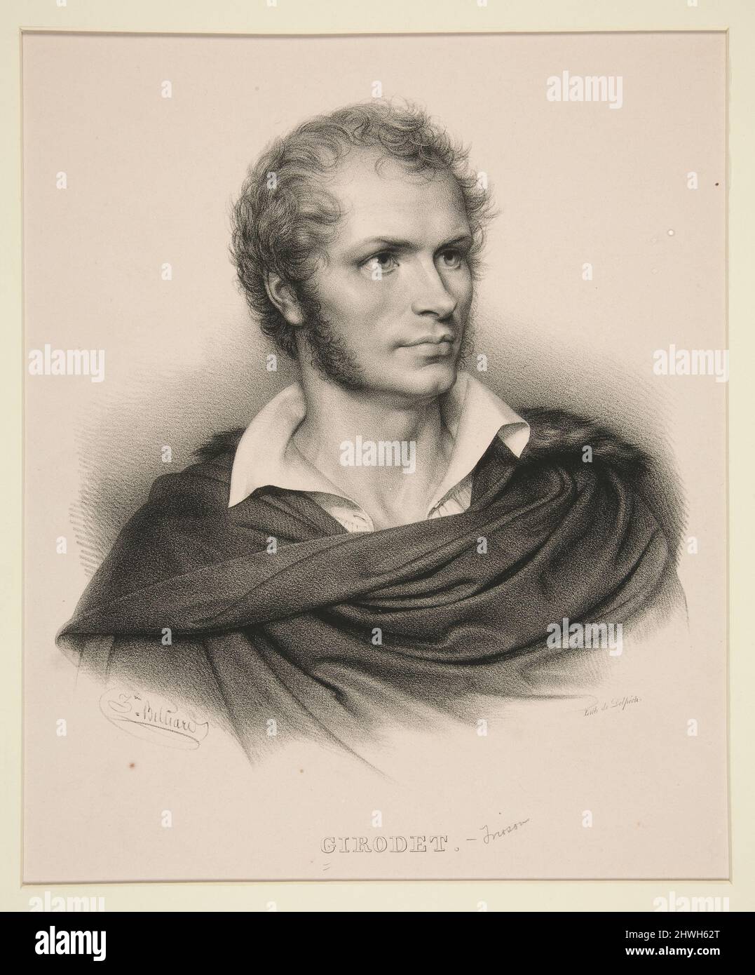 Portrait of Girodet.  Artist: François-Séraphin Delpech, French, 1778–1825After: Zéphirin Félix Jean Marius Belliard, French, 1798–1843 Stock Photo