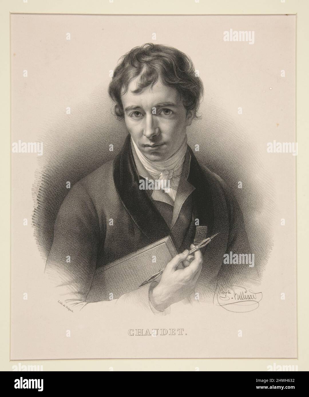 Portrait of Chaudet.  Artist: François-Séraphin Delpech, French, 1778–1825After: Zéphirin Félix Jean Marius Belliard, French, 1798–1843 Stock Photo