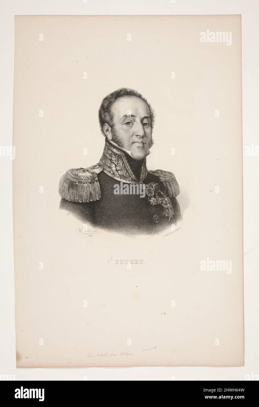 Portrait of Suchet.  Artist: François-Séraphin Delpech, French, 1778–1825After: Zéphirin Félix Jean Marius Belliard, French, 1798–1843 Stock Photo