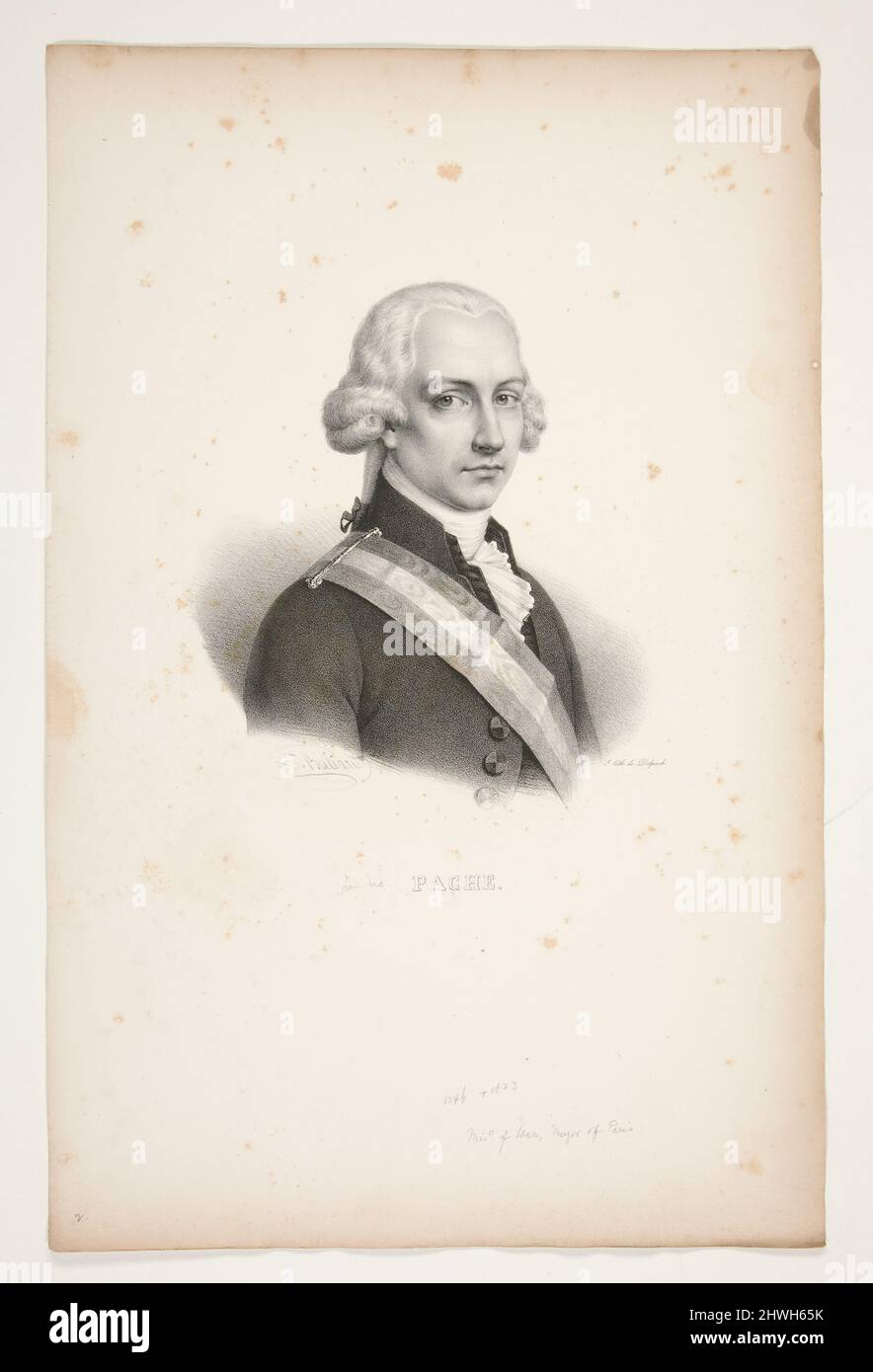 Portrait of Pache.  Artist: François-Séraphin Delpech, French, 1778–1825After: Zéphirin Félix Jean Marius Belliard, French, 1798–1843 Stock Photo