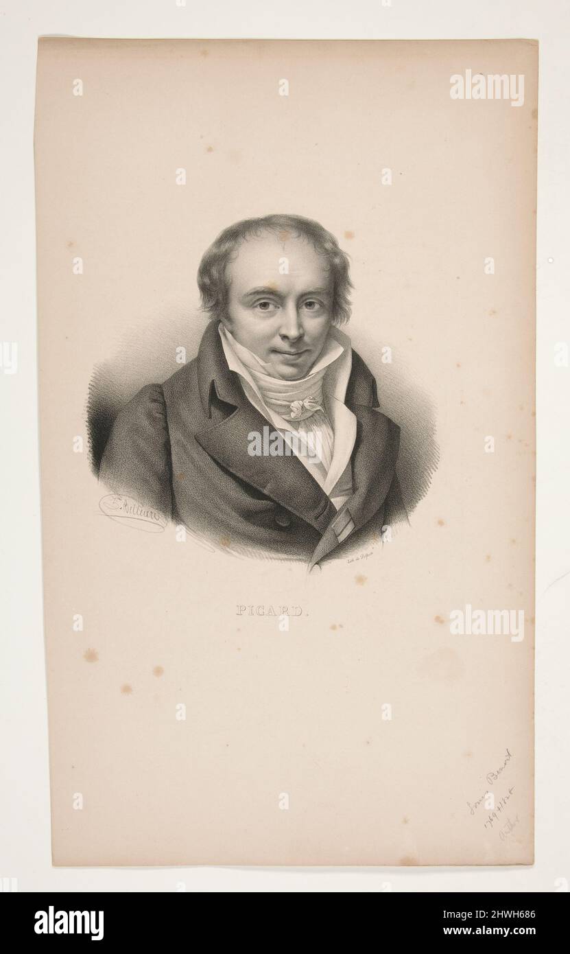 Portrait of Picard.  Artist: François-Séraphin Delpech, French, 1778–1825After: Zéphirin Félix Jean Marius Belliard, French, 1798–1843 Stock Photo