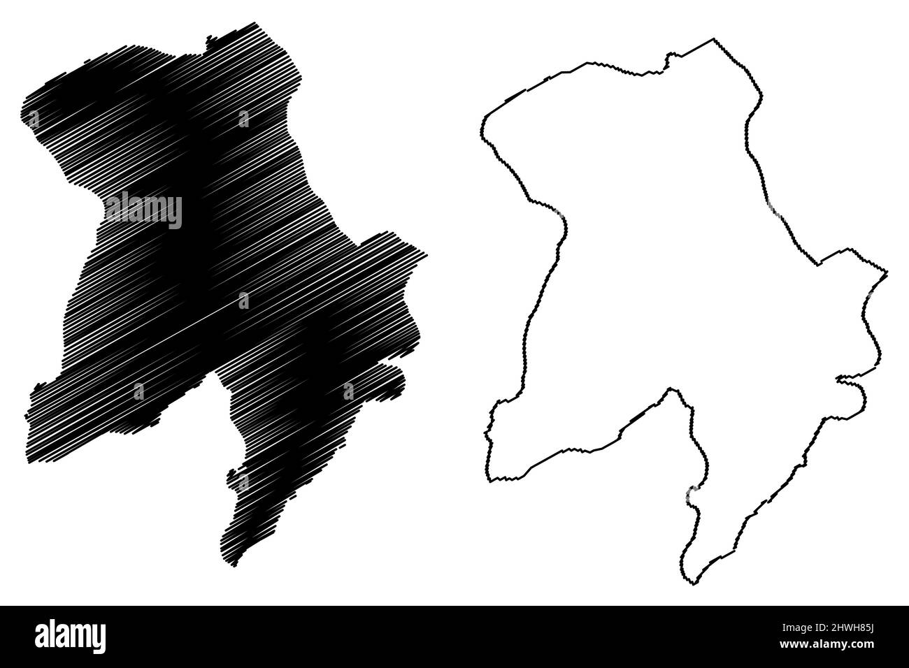 Edgeoya island (Kingdom of Norway, Svalbard) map vector illustration ...