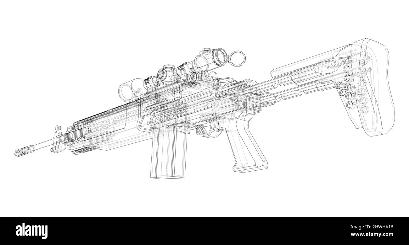 Machine Gun. Vector rendering of 3d Stock Vector Image & Art - Alamy