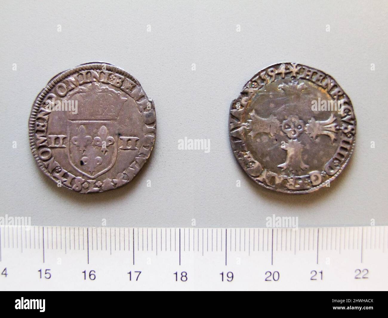 Quarter Ecu of Henry IV from Amiens. Ruler: Henry IV, King of France