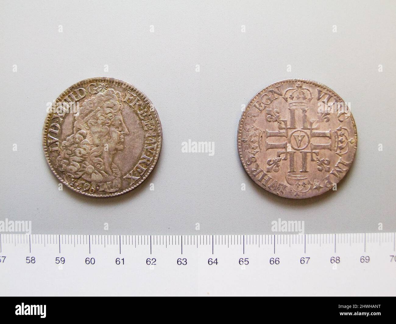 1 Écu of Louis XIV, King of France from Paris. Ruler Louis XIV, King