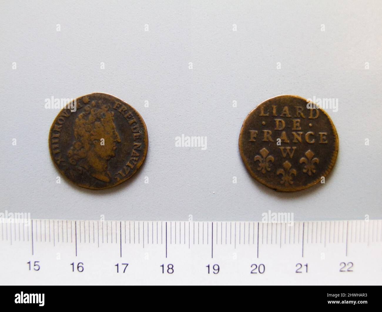 1 Liard of Louis XIV, King of France from Lille. Ruler Louis XIV, King