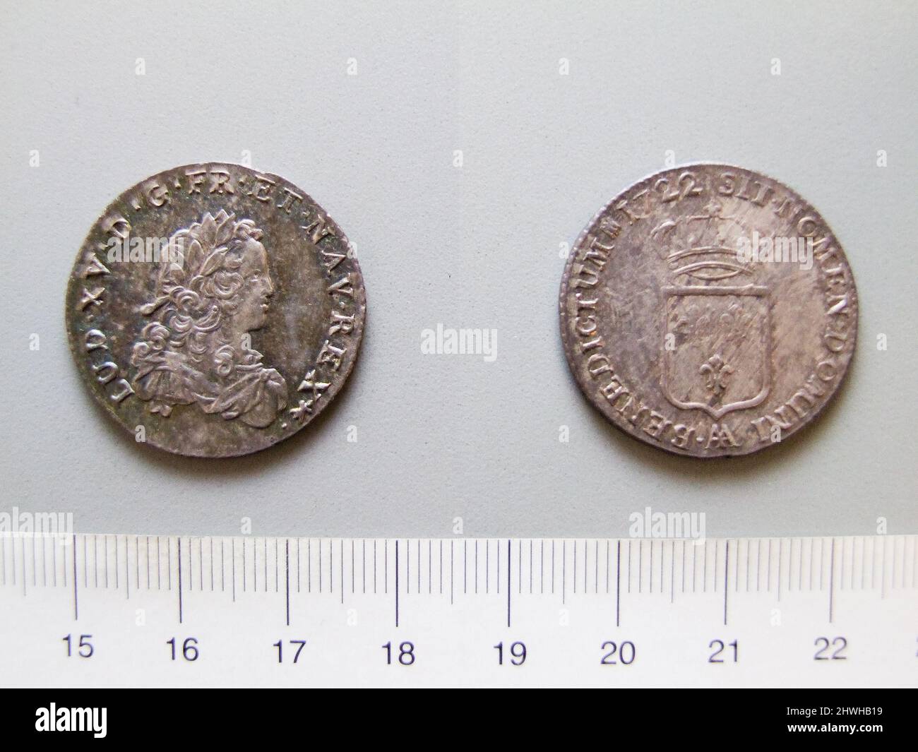France Ruler 1/4 Écu of Louis XV, King of France from Metz. Ruler: Louis XV, King of ...