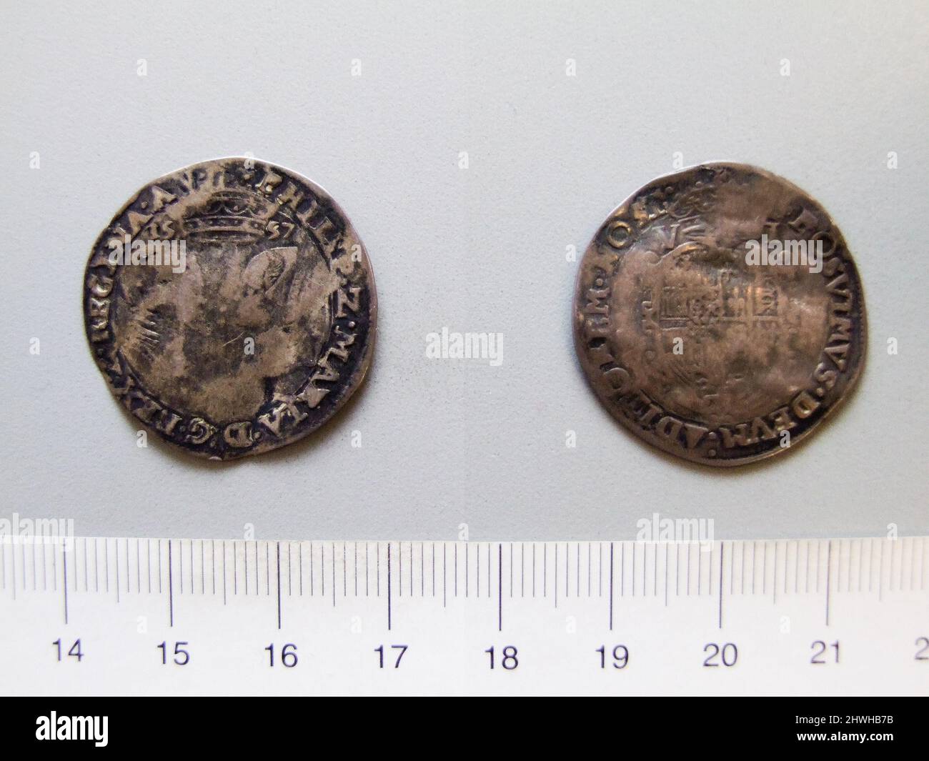 Sixpence of King Philip; Mary I, Queen of England 1553 1558. Ruler ...