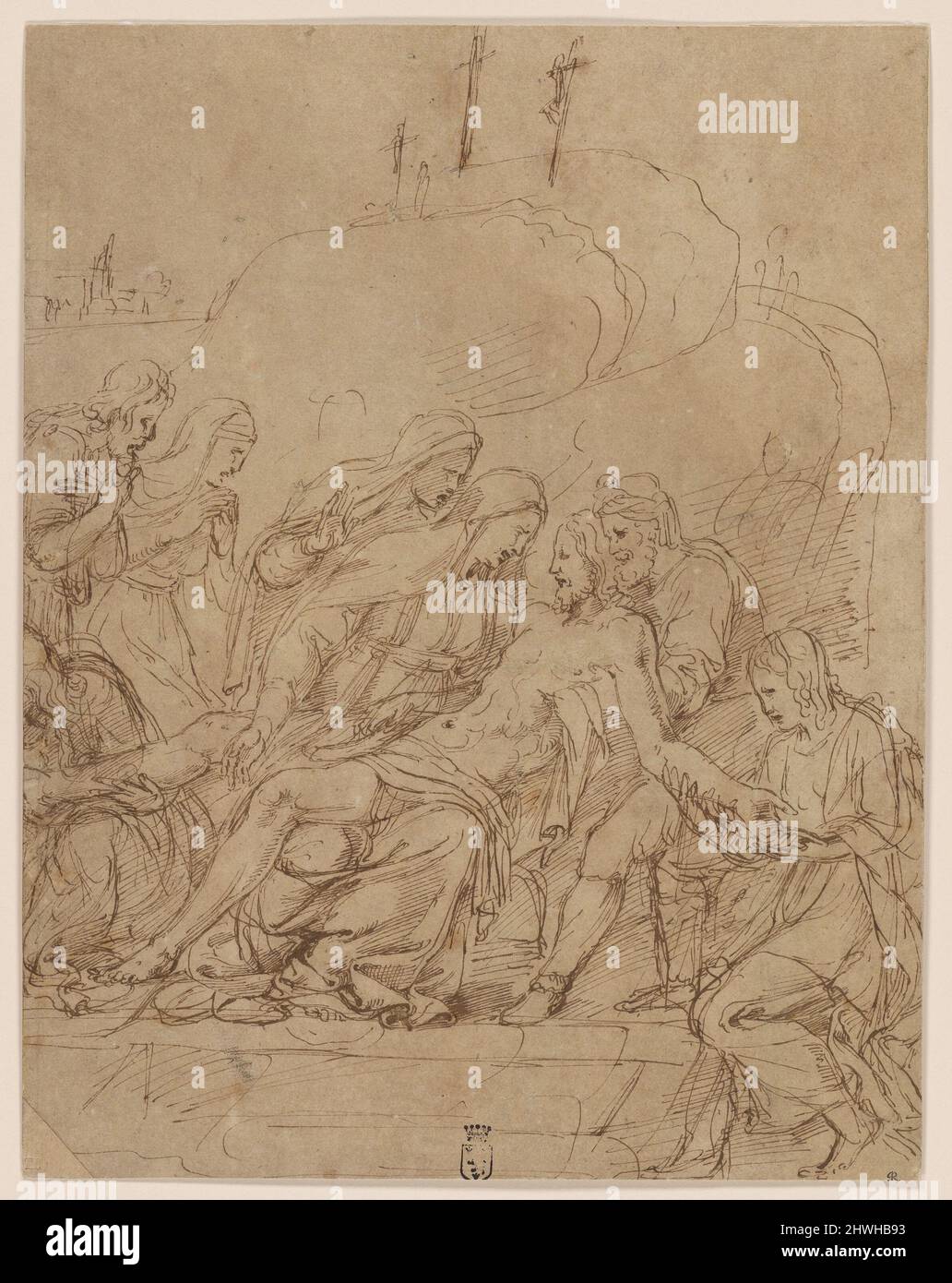 Lamentation.  Artist: Giulio Pippi, called Giulio Romano, Italian, ca. 1499–1546 Stock Photo