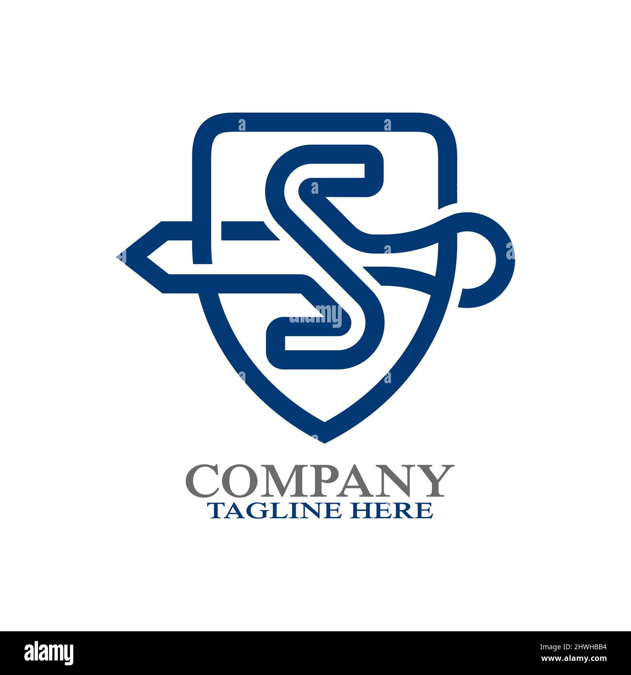shield and sword with letter S logo. Vector illustration Stock Vector ...