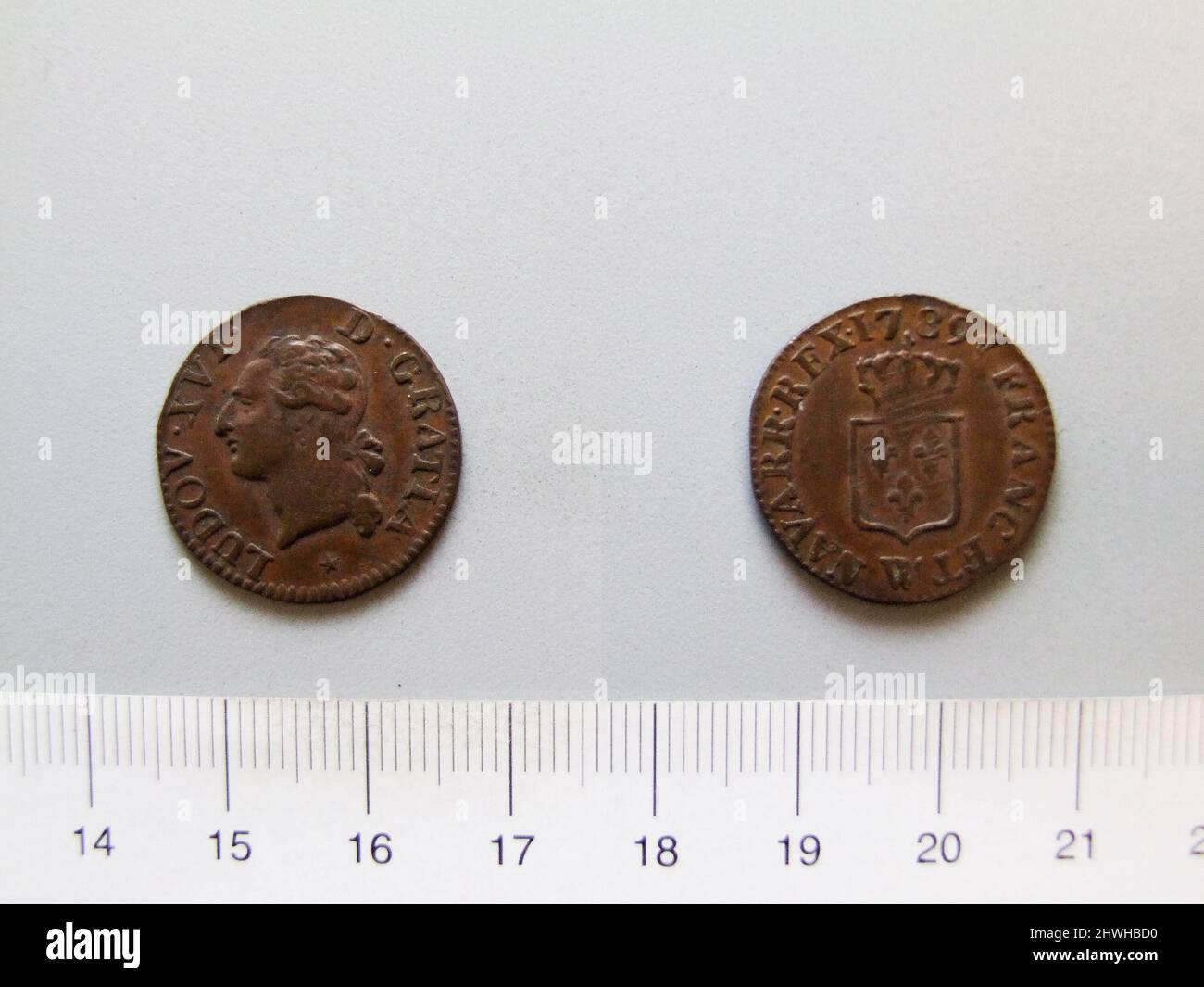 1 Liard of Louis XVI, King of France from Lille. Ruler Louis XVI, King