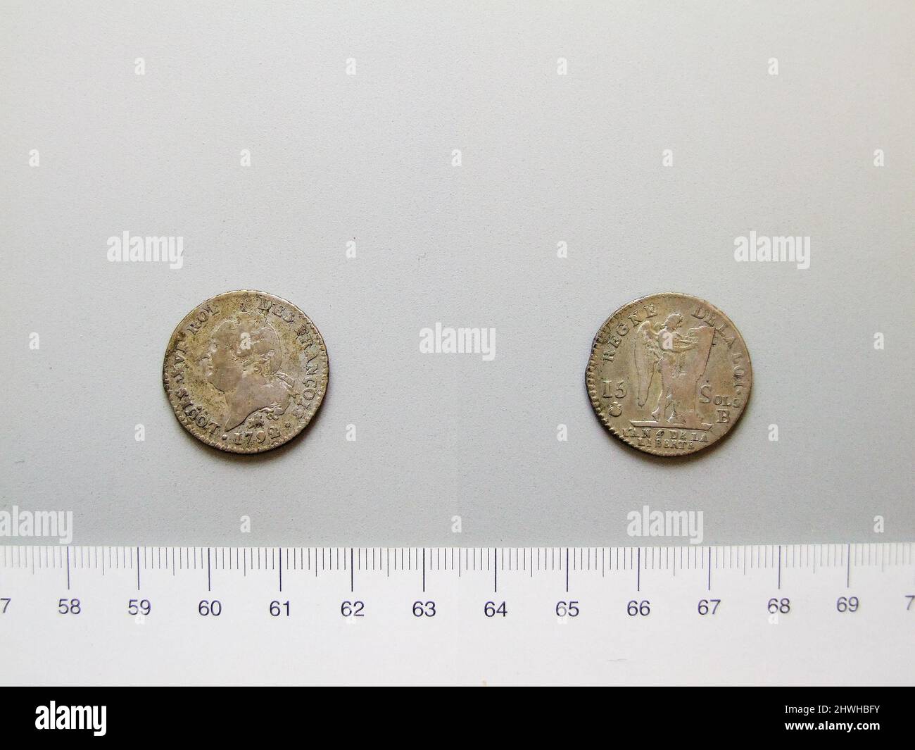 France Ruler 15 Sols of Louis XVI, King of France from Rouen. Ruler: Louis XVI, King ...