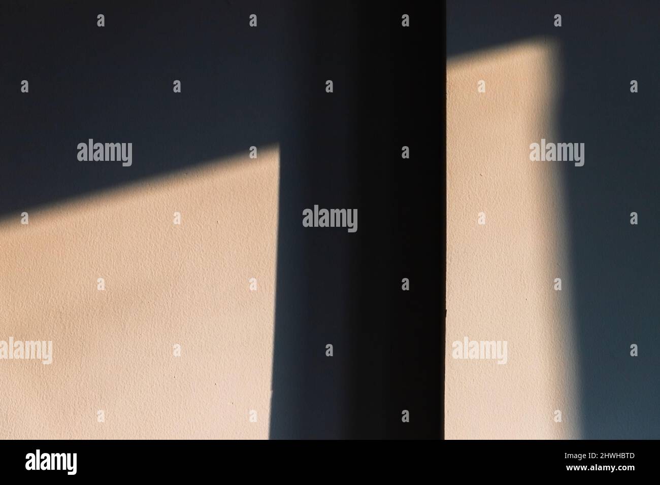 Empty interior fragment with shadow on the wall. Abstract background photo texture Stock Photo