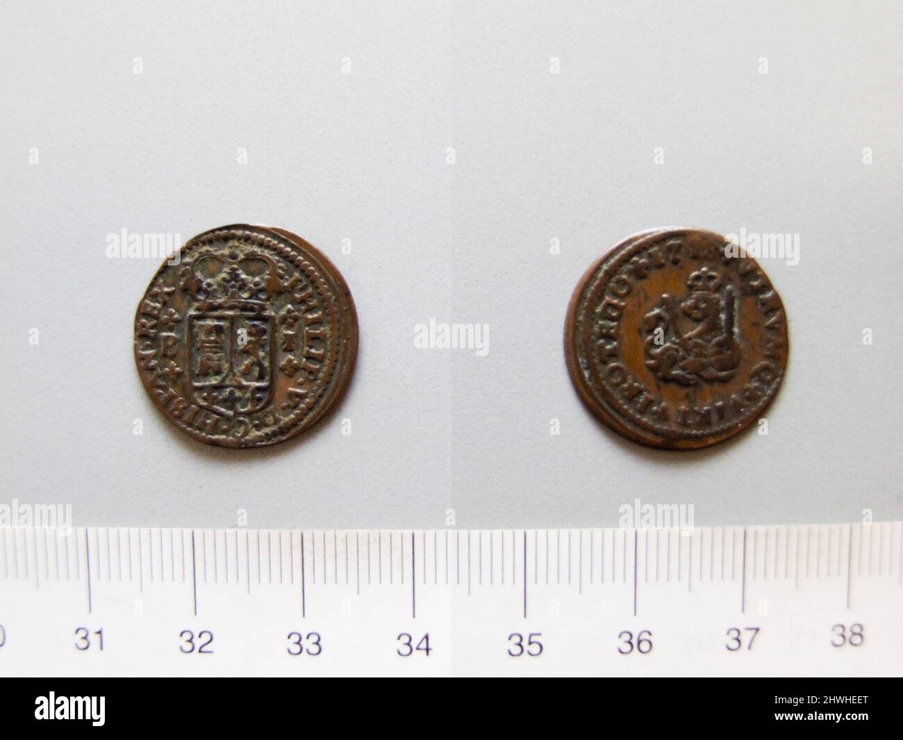 1 Maravedi of Philip V, King of Spain from Barcelona. Ruler: Philip V ...