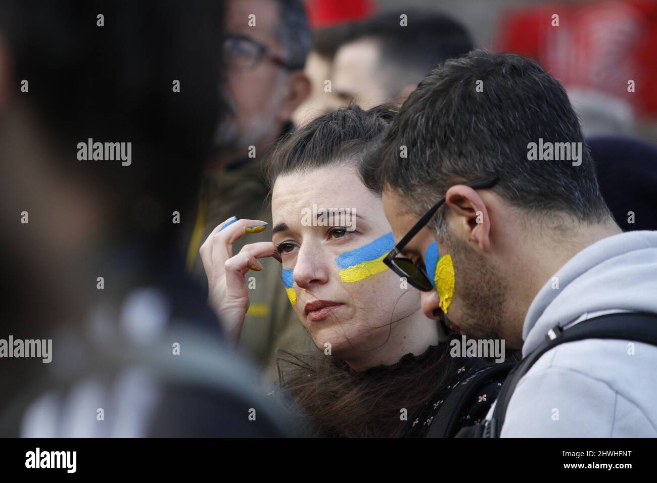 5th March 2022 Anti War protest- People in Rome Italy demonstrate against the war in Ukraine. Stock Photo