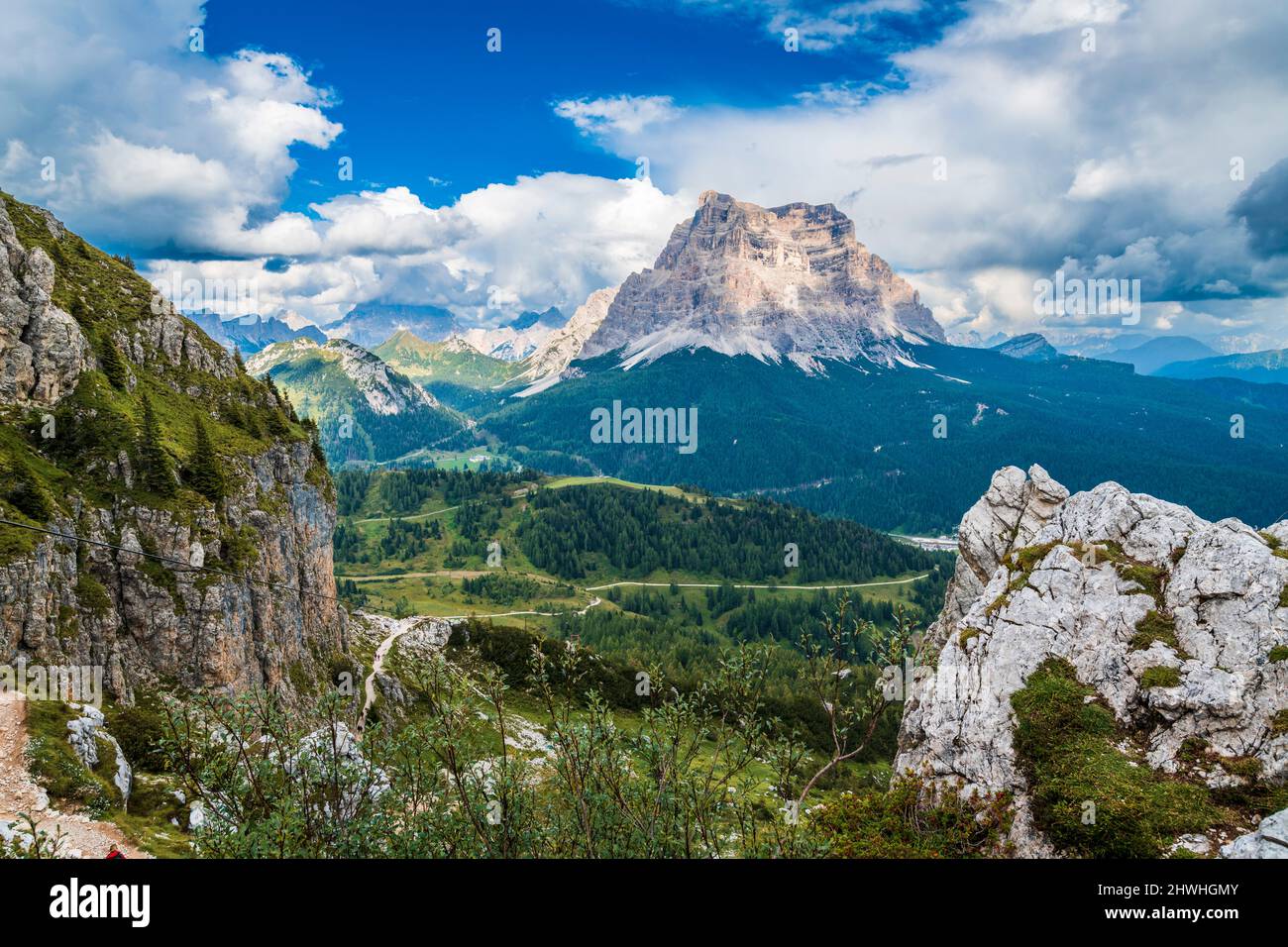 dolomites-monte-civetta-and-the-coldai-lake-dream-summer-stock-photo