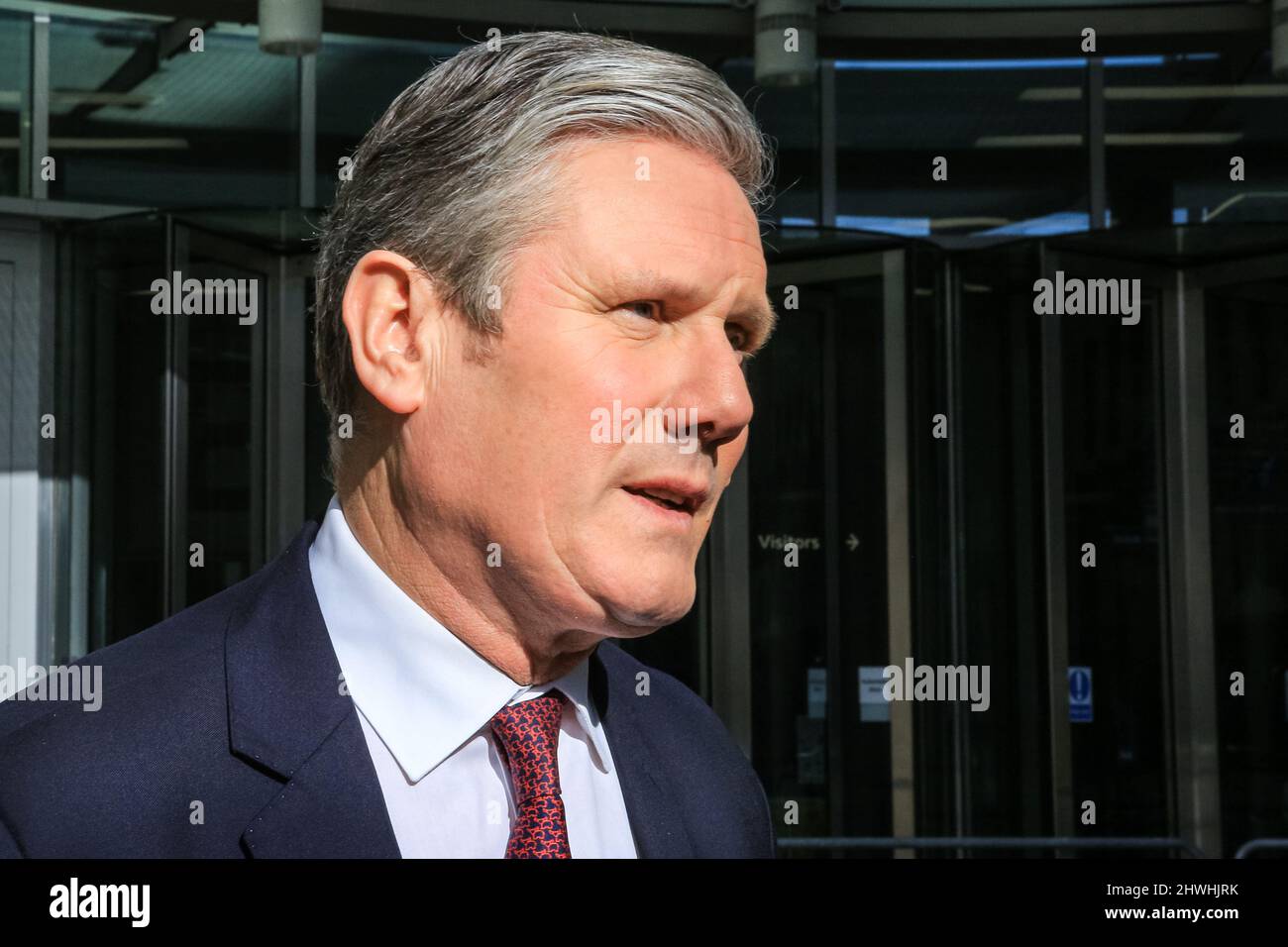 London, UK. 06th Mar, 2022. Sir Keir Starmer, QC, MP, leader of the British Labour Party, at the BBC in central London for an interview. Credit: Imageplotter/Alamy Live News Stock Photo