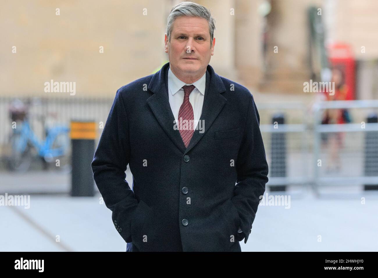 London, UK. 06th Mar, 2022. Sir Keir Starmer, QC, MP, leader of the British Labour Party, at the BBC in central London for an interview. Credit: Imageplotter/Alamy Live News Stock Photo