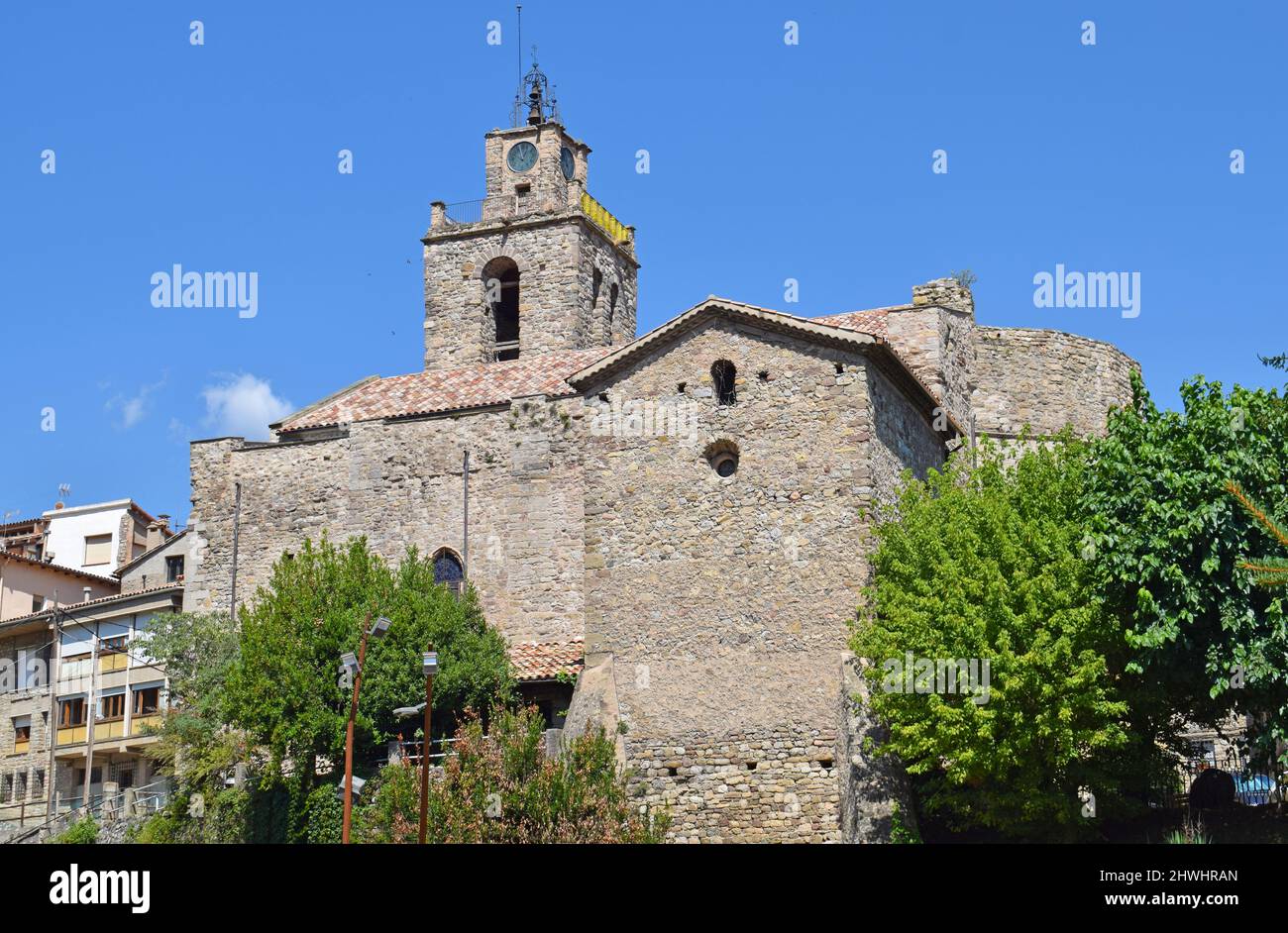 Church of Sant Esteve in Baga Barcelona Catalonia Spain Stock Photo
