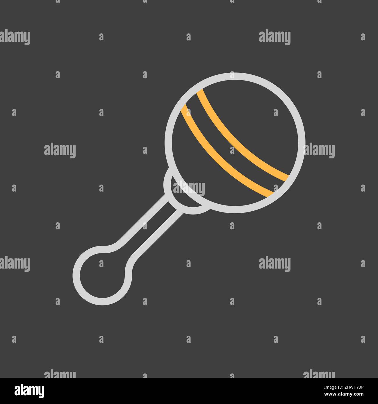 Baby rattle toy vector isolated icon. Graph symbol for children and