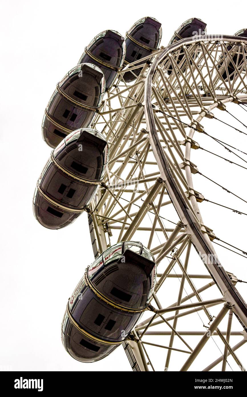 London eye millennium wheel London Landmark attraction deatil Stock Photo