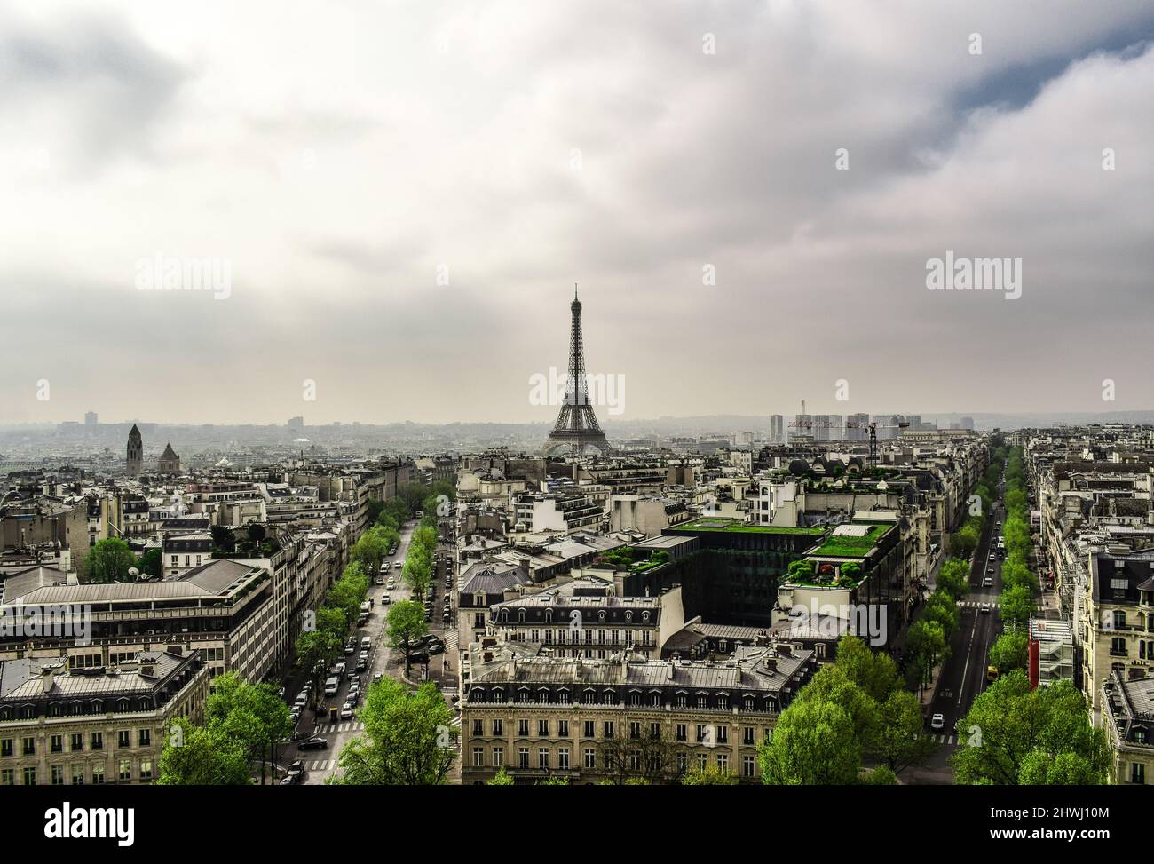 Paris Landscape Photo Wallpaper Background Eiffel Tower by day Stock Photo