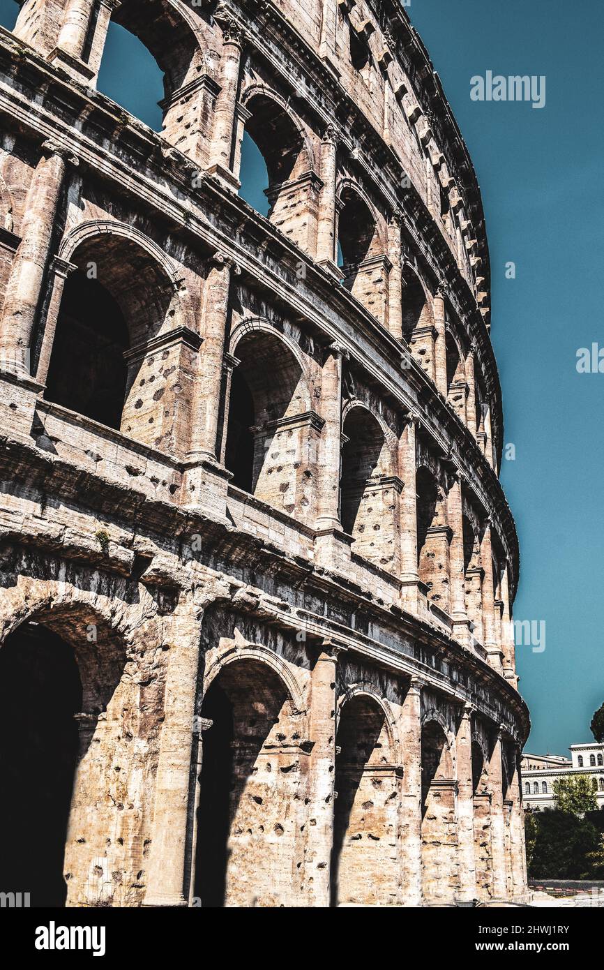 Colosseo Italy Rome historic arena gladiator amphitheatre Roman empire Stock Photo