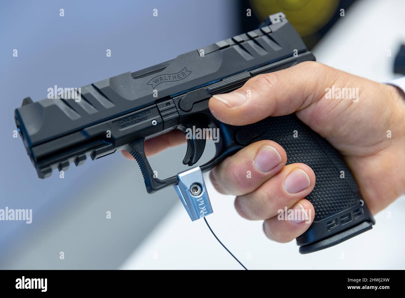 Nuremberg, Germany. 03rd Mar, 2022. A PDP Full Size 4 handgun from