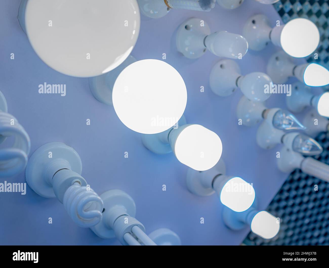 some led lamps blue light science technology background Stock Photo - Alamy