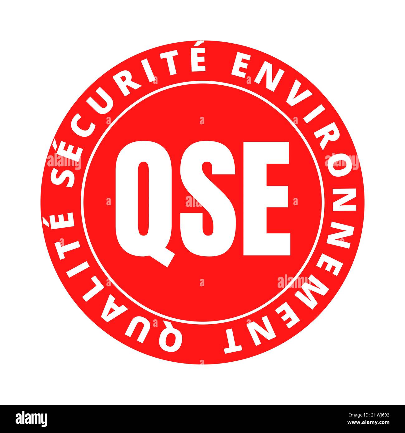 QSE quality safety environment symbol in France called qualite securite environnement in french language Stock Photo