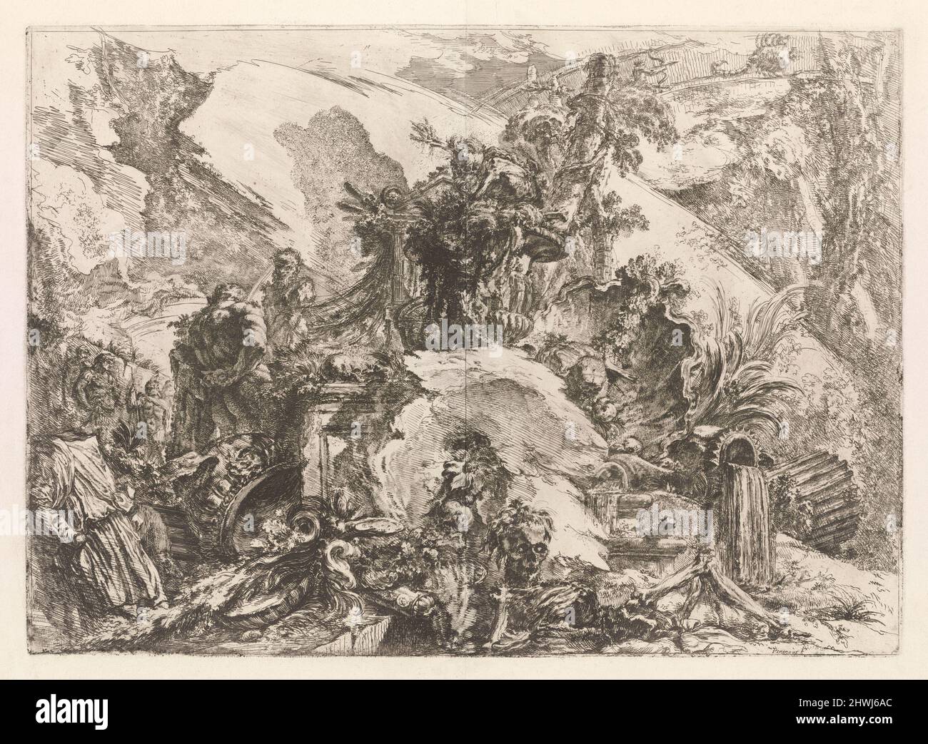 The Skeletons, from Grotteschi (Grotesques). Artist Giovanni Battista