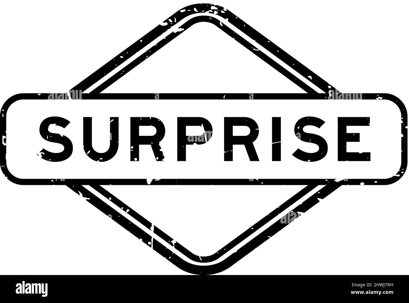 Grunge black surprise word rubber seal stamp  on white background Stock Vector
