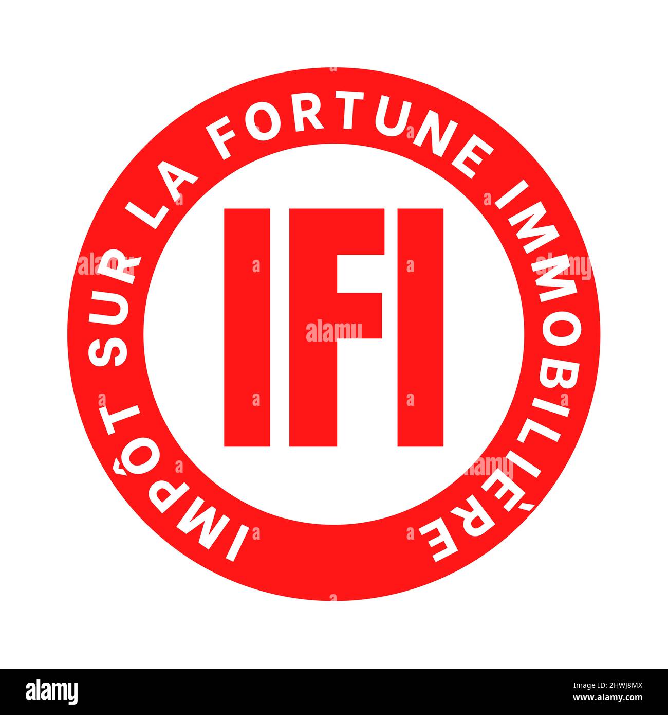 IFI Real estate wealth tax in France symbol called impot sur la fortune immobiliere in french language Stock Photo