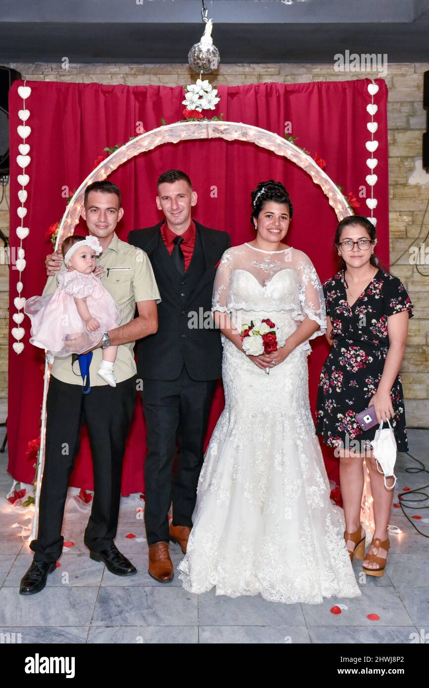 A Cuban style real life wedding, 2021 Stock Photo