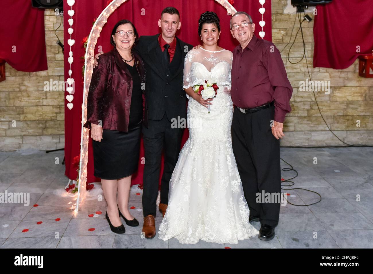 A Cuban style real life wedding, 2021 Stock Photo