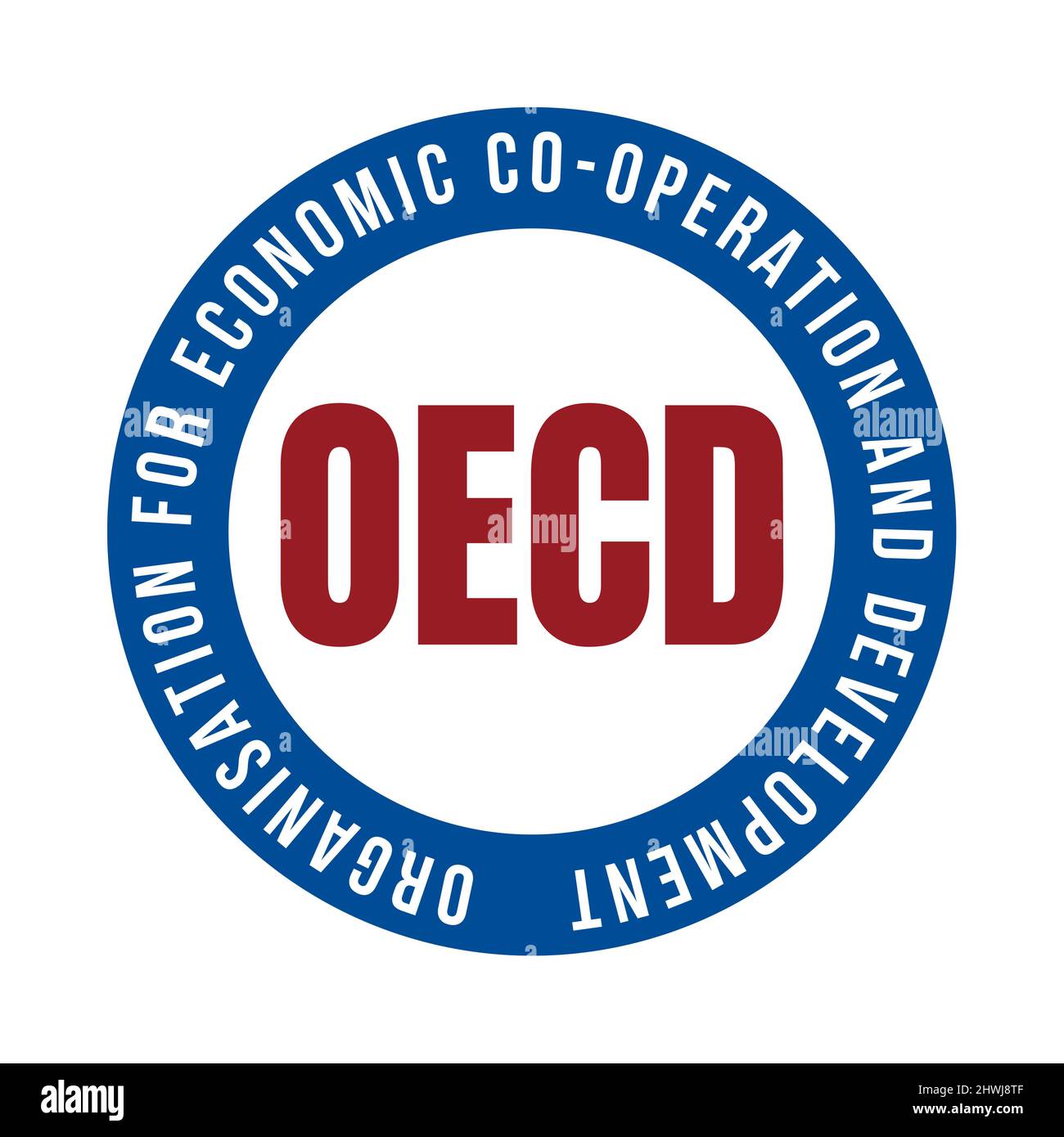 OECD, organisation for economic co-operation and development symbol icon Stock Photo