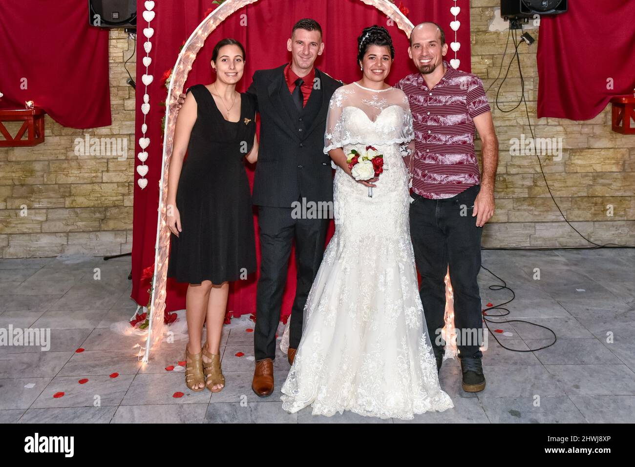 A Cuban style real life wedding, 2021 Stock Photo